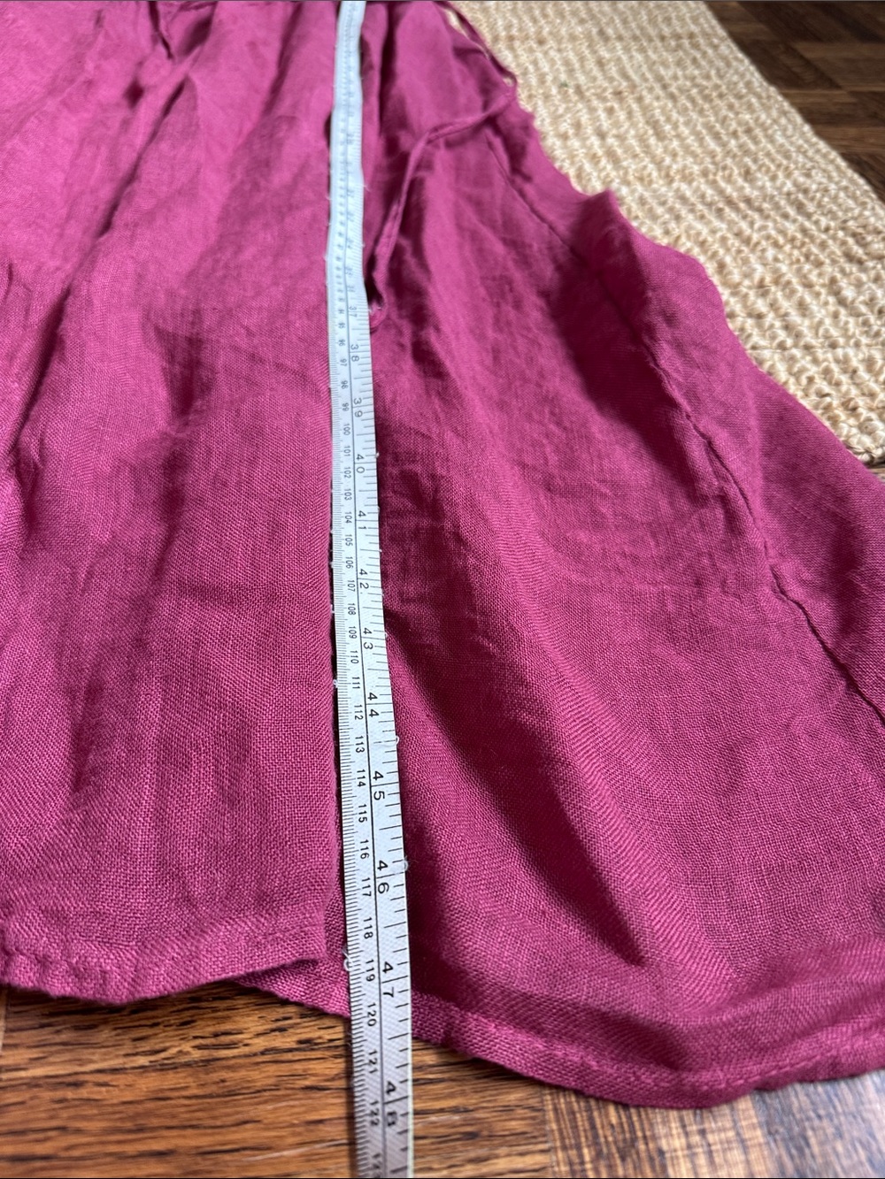 Sleeveless 100% Linen Tie Dress / Coverup - Raspberry Colour - Picture 12 of 14